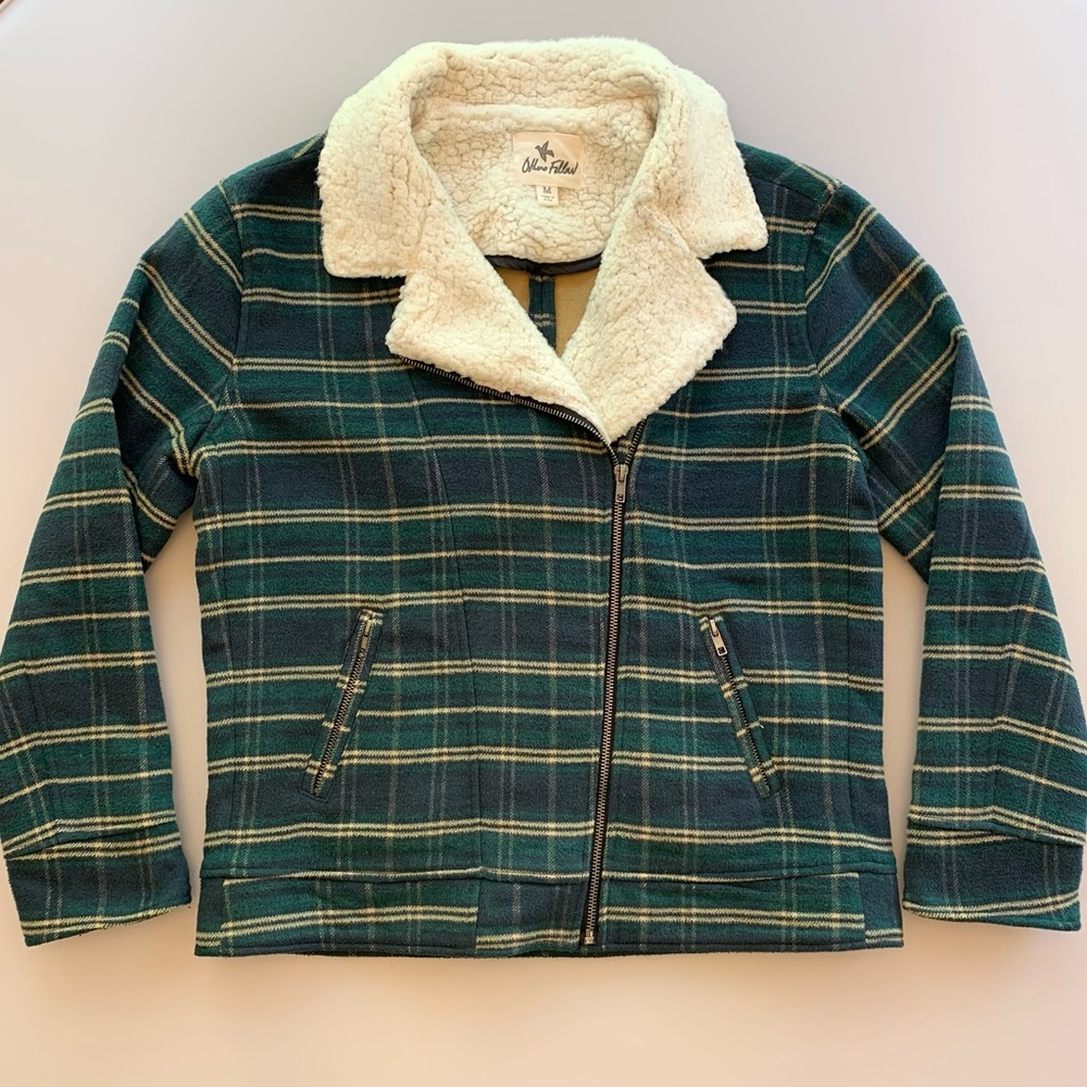 Others Follow | Green & Navy Plaid Coat | Medium